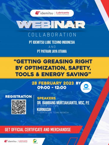 COLLABORATION WEBINAR : PT IDEMITSU LUBE TECHNO INDONESIA & PT PATRARI JAYA UTAMA